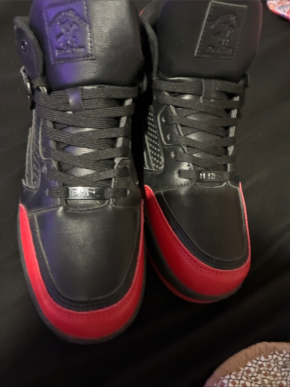 Men's Black and Red Leather shoes polo Beverly Hills size 11 35$